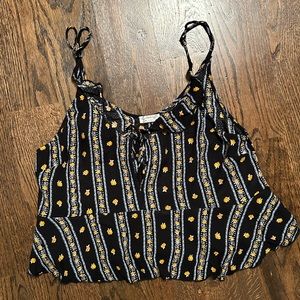 Free People Black Floral Tank